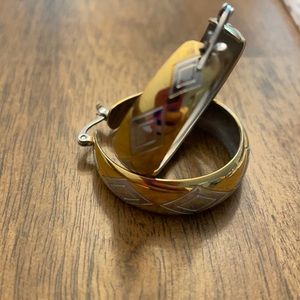 Gray and gold color earrings